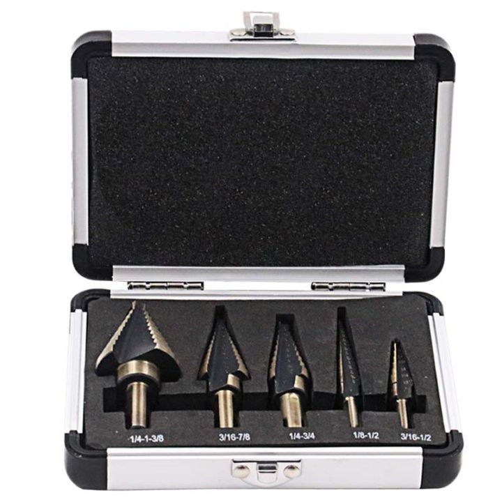 arrival-high-quality-5pcsset-hss-cobalt-multiple-hole-50-sizes-step-drill-bit-set-w-aluminum-case