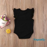 ✿ℛNewborn Baby Girl Clothes Cotton Solid Sleeveless Romper Jumpsuit Summer Outfits