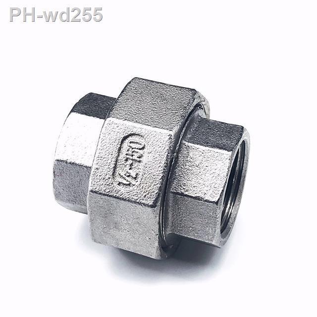 1pcs-304-stainless-steel-union-joint-coupling-1-4-3-8-1-2-3-4-1-1-1-4-1-1-2-2-bsp-female-male-thread-cast-pipe-fitting