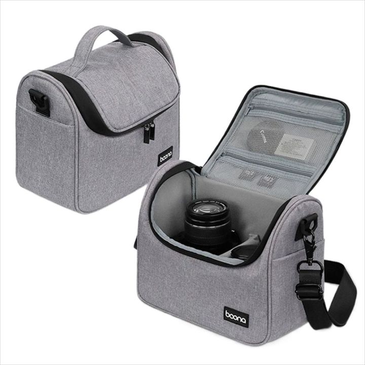 msaxxza-กระเป๋ากล้องกันน้ำกระเป๋ากระเป๋าเก็บของกล้อง-dslr-ไหล่สีเทากระเป๋าถ่ายภาพแขนกล้องไมโครกระเป๋าช่างภาพสีดำ