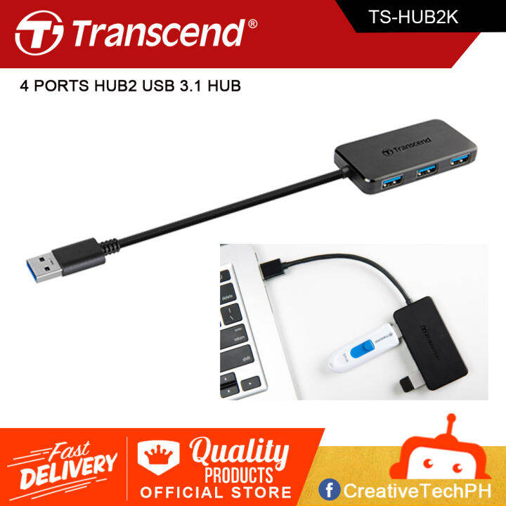Transcend TS-HUB2K 4 Ports HUB2 USB 3.1 Hub | Lazada PH