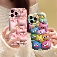 เคส Hp C31 Realme C33 C35 C55 10 C15 C12 C25S C11 C20 Realme5 5i 6i C3 8i C21Y C25Y หมูสีชมพูและมอนสเตอร์กันกระแทกรองรับการกระแทกเคสครอบโทรศัพท์ TPU แบบนิ่ม