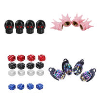 4pcs Universal Black Skull Car Auto Wheel Tire Tyre Valve Stem Caps Motorcycle Dust Covers Fashion Style Decoration Accessories