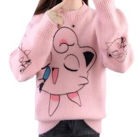 ❃∏◘ New Spring Japanese Autumn Women Sweater Long Sleeve Casual Cartoon Anime Singing Little Cute Cat Harajuku Knitt Pullover Female