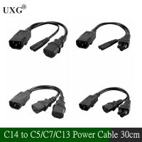 IEC320 C14 C8 To 2X C7 C5 C13 Y Split AC Power Cord IEC Figure 8 Male To 2 Female 1 In 2 Out AC Power Cable 30cm Black