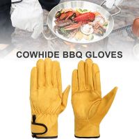 Cowhide Sports Safety Protection Glove Ultrathin Leather Mens Driving Grinding Welding BBQ Protective Garden Working Gloves