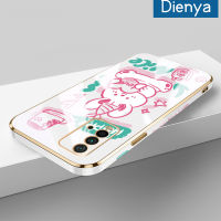 "เคส Dienya สำหรับ Xiaomi Redmi 9T Redmi 9พาวเวอร์เคสการ์ตูนน่ารักลายโชคดีน่ารักใหม่กรอบสี่เหลี่ยมชุบซิลิก้าเจลกันกระแทกเคสมือถือรวมเลนส์กล้องถ่ายรูปฝาครอบป้องกัน"