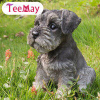 Teemay Schnauzer รูปปั้นลูกสุนัขเรซินน่ารักที่สุดประติมากรรมสนามหญ้าประติมากรรมตกแต่งสวน