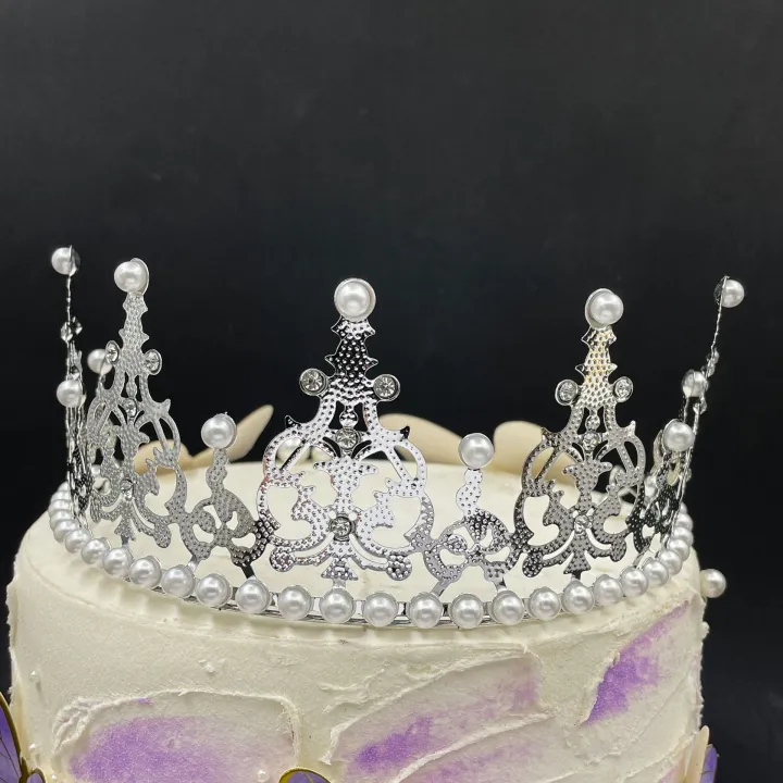 half-crown-tiara-childrens-pearl-crown-korean-iron-sheet-crown-half-crown-hair-clip-pearl-crown-cake-topper