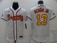 ❐♈ Braves jersey baseball uniform No. 13 ACUNA JR blue white red embroidery short-sleeved white gold lettering