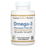 [exp2025] น้ำมันปลา โอเมก้า3 California Gold Nutrition Omega 3 [100 Softgels] EPA DHA