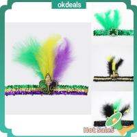 OKDEALS หมวกมนุษย์ป่า ที่คาดผมขนนก อุปกรณ์เสริมชุด วินเทจ Flapper headband สร้างสรรค์และสร้างสรรค์ งานเต้นรำ ที่คาดผมเลื่อม คาร์นิวัล