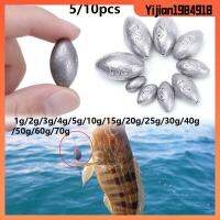 YIJIAN1984918 5/10Pcs กระสุนกลม น้ำหนักเพิ่มเติม น้ำหนัก Sinker ตกปลาตะกั่วตก ขั้วต่อตะขอ รูปมะกอก