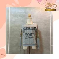 R63 Fashion เสื้อกันหนาว เสื้อแขนยาว สกรีนลาย ทรงไหล่ตก ไซส์ XL