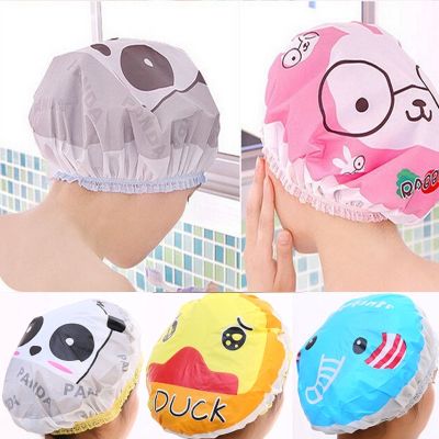 หมวกคลุมอาบน้ำ หมวกคลุมผม หมวกอาบน้ำลายการ์ตูน หมวกอาบน้ำ shower cap คละลาย ราคาต่อชิ้น