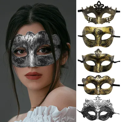 Movie Cosplay Christmas Masquerade Retro Unisex Masquerade Prom Half Face Halloween Adult