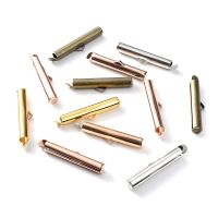 50pcs/lot Alloy Tube End Beads Crimp Clip Buckles End Caps Connectors for Jewelry Making DIY Bracelet Necklace Supplies 10-40mm