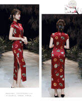 HOT LOZKLHWKLGHWH 576ฤดูใบไม้ผลิ 2020 ใหม่ cheongsam ย้อนยุคบางแฟชั่นทุกวันที่ดีขึ้น cheongsam ผ้าไหมยาวแสดงแคทวอล์กระโปรงเครื่องแต่งกาย