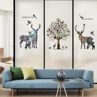 Customized Decorative Privacy Film Window Film Tree Deer Stained Static Glass Sticker PVC Kitchen Bedroom Office Door Home Decor