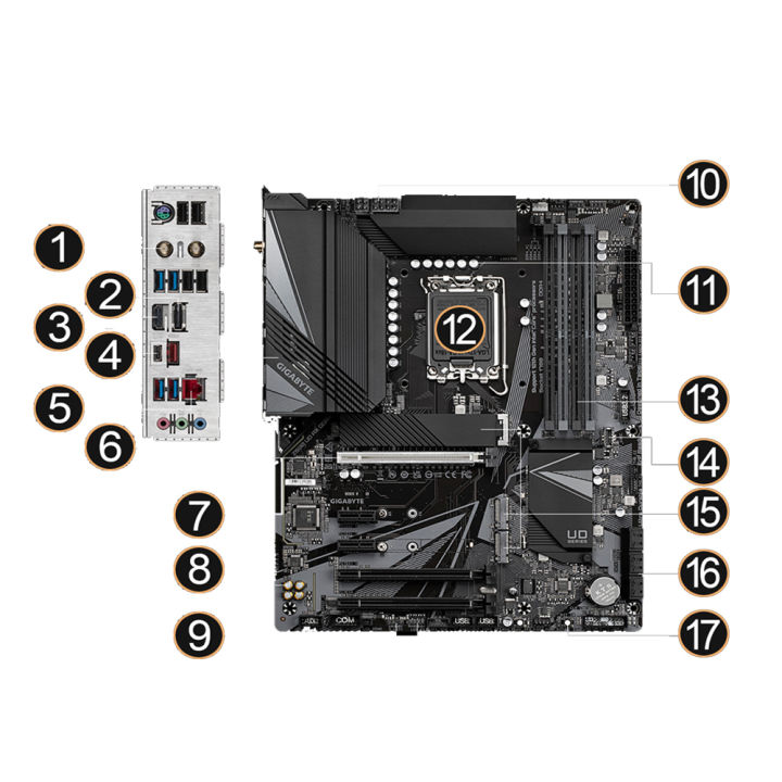  GIGABYTE Z690 UD AX DDR4 (LGA 1700/ Intel Z690/ ATX/ DDR4/  Triple M.2/ PCIe 5.0/ USB 3.2 Gen2X2/ Type-C/WiFi 6/2.5GbE LAN/Motherboard)  : Electronics