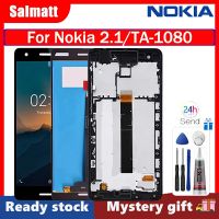 จอ LCD แบบดั้งเดิม Salmatt สำหรับ Nokia 2.1 TA-1080 TA-1092 TA-1084 TA-1093ชุดประกอบดิจิไทเซอร์จอแสดงผล LCD แบบสัมผัสหน้าจอพร้อมกรอบสำหรับหน้าจอแสดงผล2.1 Nokia พร้อมเครื่องมือฟรี