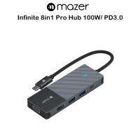 Mazer Infinite 8in1 Pro Hub ฮับมัลติพอร์ตกำลังไฟ100W/PD3.0เกรดพรีเมี่ยม สำหรับ Windows iOS Mac(ของแท้100%)