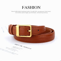 Spot Leather Belt Female Lizard Pattern Vintage Pin Buckle Belt All-Match First Layer Cowhide Womens Leather Belt Skirt Belt