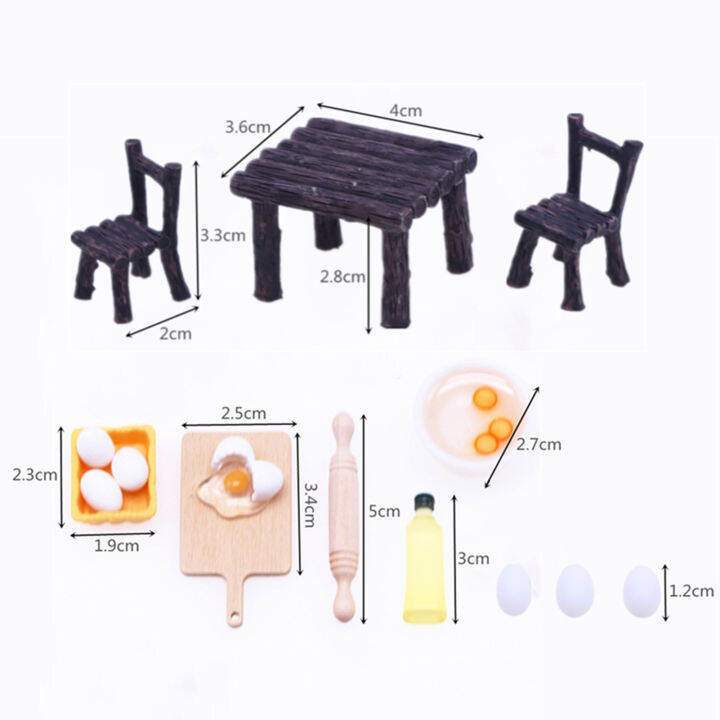 tds-ชุดบ้านตุ๊กตาจิ๋วอุปกรณ์อบขนมตุ๊กตาอุปกรณ์ทำอาหารอาหารขนาดเล็กเหมือนจริงสำหรับตกแต่งครัวบ้านตุ๊กตา15ชิ้นรวมน้ำมันมะกอกและไข่น้อยกว่า