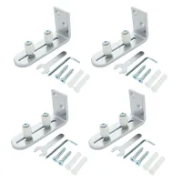 4X Floor Guide for Bottom of Sliding Barn Doors Adjustable Wall Mount Stay Roller Guide Ball Bearings