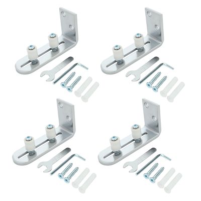 4X Floor Guide for Bottom of Sliding Barn Doors Adjustable Wall Mount Stay Roller Guide Ball Bearings