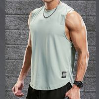 Mens Fitness Vest Tight Elastic Training Clothes Quick-Drying Sweat-absorbing Breathable Sleeveless Sports Top