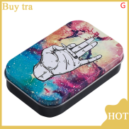 Buytra Thời trang tin lưu trữ Hộp Thuốc Lá hộp Humidor cán Giấy thuốc Lá