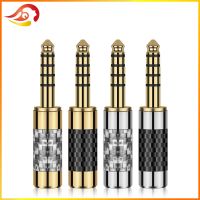 QYFANG 4.4mm 5 Pole Gold Plated Copper Earphone Plug Carbon Fiber Audio Jack Balanced Wire Connector Alloy Shell Metal Adapter