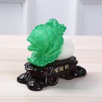 【CW】 ImitationCabbage ChineseResinSculpture for Wine Cabinet Office Desk ProsperityWealthGood Luck Ornament