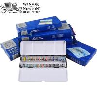 Winsor &amp; Newton Cotman/เม็ดสีสีน้ำสำหรับศิลปินสี12/24กล่องดีบุก/เหล็กแบบมืออาชีพสำหรับอุปกรณ์วาดรูปศิลปะ SADGGFHH