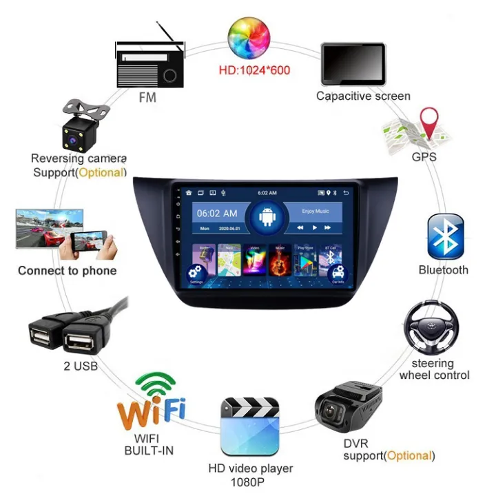 Astral 9inch Android 12 IPS Touch Screen Car Head Unit For Mitsubishi lancer IX 2006 2007 2008