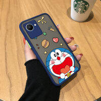 กรณีโทรศัพท์มือถือปลอกเคสโทรศัพท์Vivo Y02S /Realme Narzo 50i Primeการ์ตูนน่ารักแมวสีฟ้าอร่อยอาหาร Frosted ใสโทรศัพท์มือถือปลอกกันกระแทกเต็มปกกล้องปกป้องโทรศัพท์กรณี