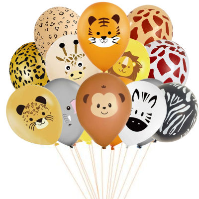 8/10 ชิ้นกล่องลิง/เสือ/ช้าง/ยีราฟรูปแบบชุดบอลลูนสำหรับเด็ก Wild Jungle Safari Birthday Party อุปกรณ์ตกแต่ง-iewo9238