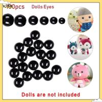 VJDA 100pcs ของขวัญคริสต์มาส พลาสติก ตุ๊กตาผ้า ตาความปลอดภัยสีดำ การทำหุ่นสัตว์ Bears เข็ม Felting อุปกรณ์เสริมตุ๊กตา