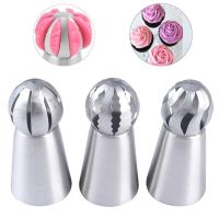 ✙◑ 3pcs/set Stainless Steel Butter Cream Flower Icing Piping Nozzles Cake Decorating Tool Pastry Cream Spout for Baking