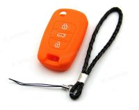 ♘ Orange Silicone Case Cover Fit For Hyundai 3 Buttons Remote Flip Key IX35 iX20 Accent