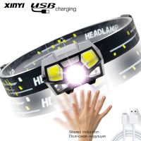 【CW】 Inductive sensor LED Headlamp 6000LM Super bright Built-in Battery USB rechargeable 5Modes LED Headlight for running fishing