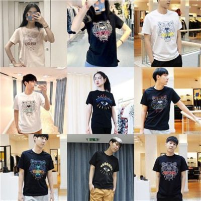 KENZOˉ New Summer Clothes Ken Gaoxian Three Men And Women Couple Tiger Head T-Shirt Eyes Printed Letters Round Neck Casual Short-Sleeved