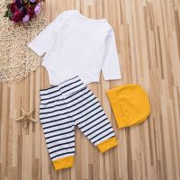 Citgeett Spring Autumn Newborn Baby Girls Boy Letters Long Sleeves Romper+ Striped Pants Clothing Set  by Hs2023