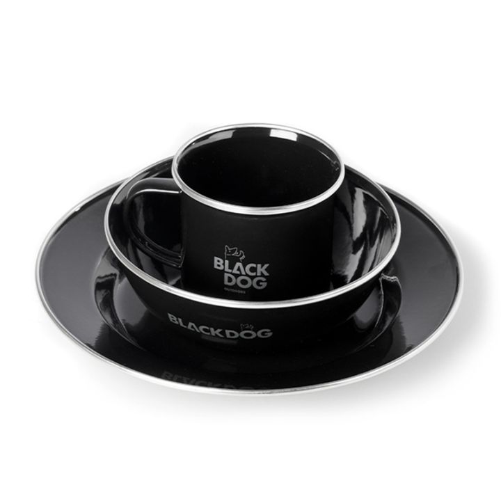 blackdog-outdoor-camping-enamel-bowl-plate-cup-picnic-barbecue-tableware-set-ultralight-portable-for-picnic-equipment