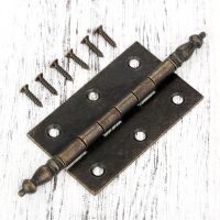 DRELD 1Pc 127*76mm Antique Bronze Crown Head Hinge 6 Holes Jewelry Gift Box Decorative Hinge for Cabinet Furniture Accessories Accessories