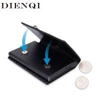 DIENQI Mens Rfid Magic Wallet Carbon Fiber Card Holder Wallets Brand Money Bag Coin Purse Slim Thin Male Magnet Tri-fold Wallet