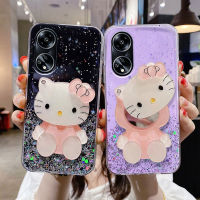 เคสOPPO A98 5G การออกแบบท้องฟ้าเต็มไปด้วยดวงดาวพร้อมกระจกแต่งหน้าปลอกซิลิโคนนิ่มฝาครอบโทรศัพท์ Oppo A98 5G