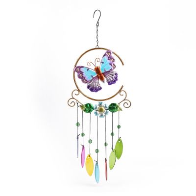 Window Balcony Color Glass Pendant Decor Wind Chimes Yard Home Wall Hanging Ornament Window Door Decor