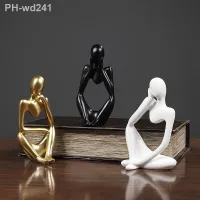 Thinker Statue Abstract Figure Sculpture Small Ornaments Resin Statue Home Crafts Home Decoration Mini Modern Art Desktop Decor